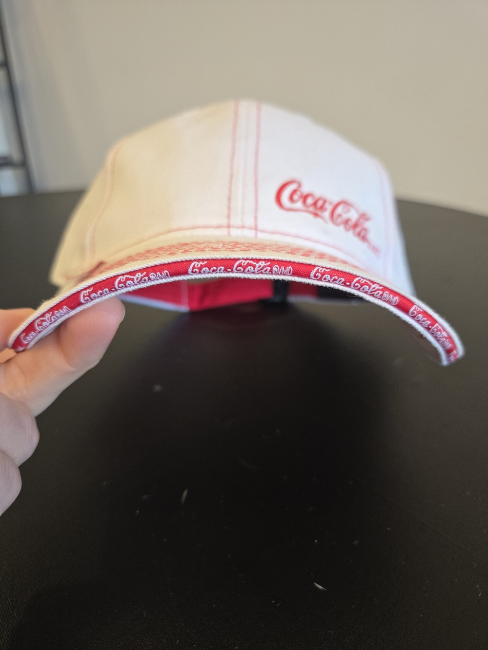 ​NWT Coca-Cola Fersten White Red Stitch Baseball Cap